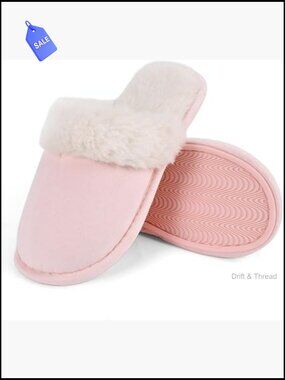 Cozy Faux Fur Fleece Lined Women's Slippers - Memory Foam Non-Slip